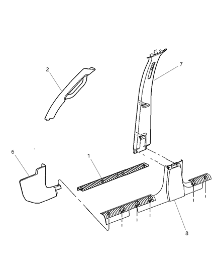 Panel Cowl Side Trim Diagram for 5GE67BD5AJ