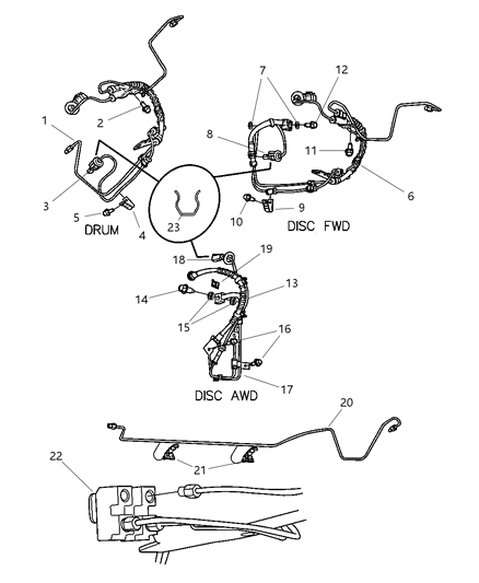 Clip Tube 2 Way Diagram for 4683449AB