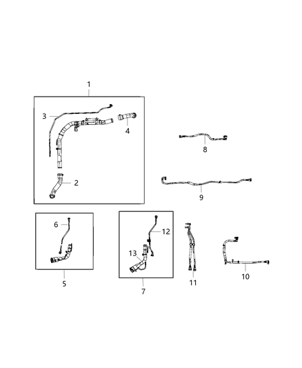 Tube Fuel Vapor Recirculation Diagram for 52030465AA