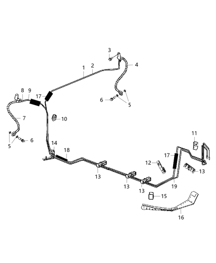 Hose Brake Rear Diagram for 4854454AJ