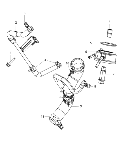2021 Dodge Durango Lower Hose Diagram for 68502660AA