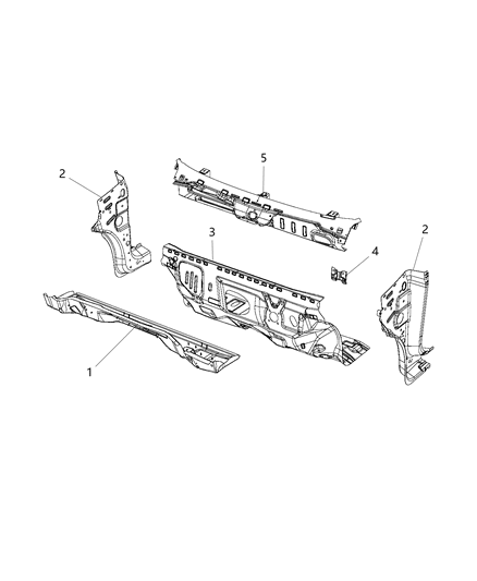 2016 Ram ProMaster City Reinforcement Cowl Side Diagram for 68259247AA