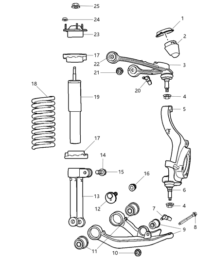 Arm Lower Control Front Diagram for 52109987AF