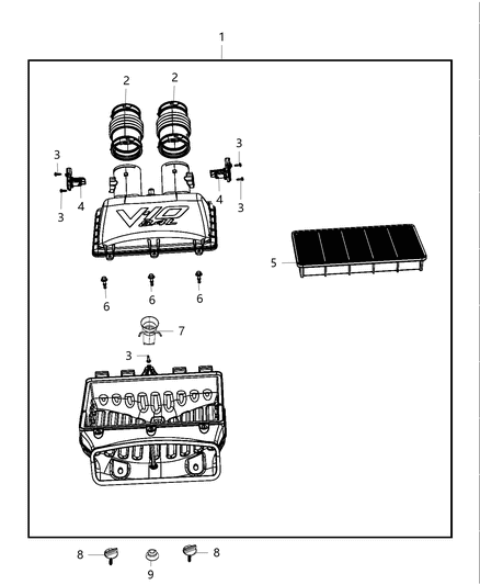 1990 Jeep Wagoneer Air Cleaner Diagram for 5037935AA