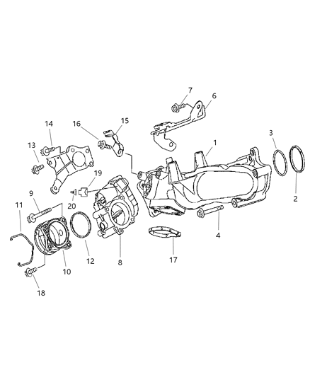 Flange Intake Throttle Diagram for 68029336AA