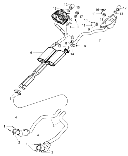 1998 Dodge B2500 Bracket Exhaust Diagram for 68239879AA