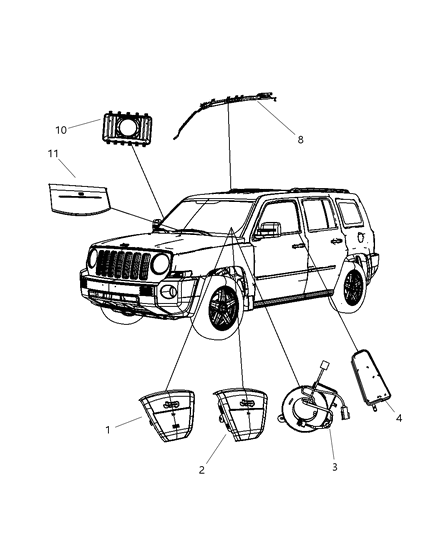 Air Bag Driver, Driver Side Diagram for YD59DK7AB