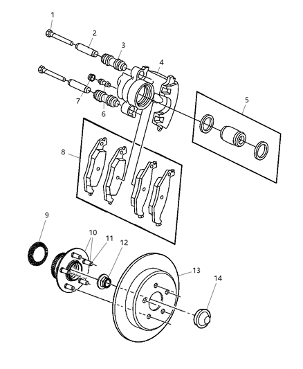 2006 Chrysler PT Cruiser Rotor Brake Diagram for 5085652AA
