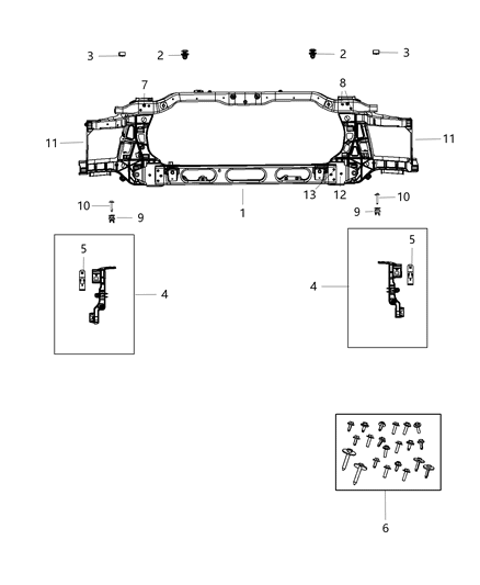Bumper Hood Diagram for 68050755AB
