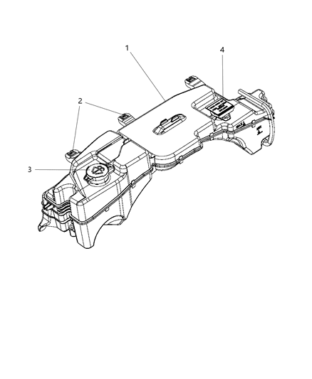 2012 Ram 2500 Bottle Coolant Reserve & Washer Fluid Diagram for 68024572AA