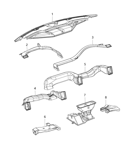 2007 Jeep Patriot Duct Floor Right Lower Diagram for 68148966AB