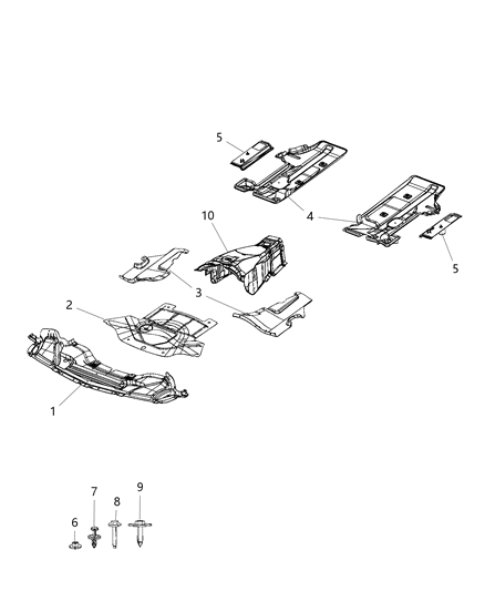 Belly Pan Front Diagram for 68242934AC