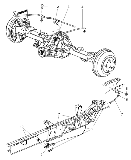 Tensioner Parking Brake Cable Diagram for 52013721AB