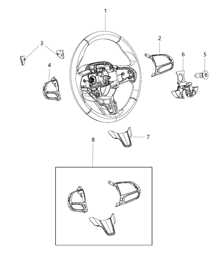 Bezel Steering Wheel Diagram for 6EQ04SZ6AA