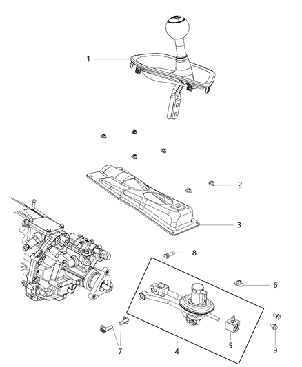 1997 Dodge B1500 Knob Gearshift Diagram for 1XM381VXAD