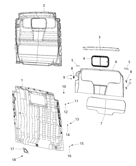 Partition Cargo Diagram for 68109635AA