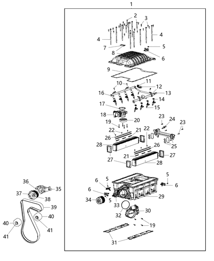 2021 Dodge Durango Supercharger Complete Assembly Diagram for 68373303AF