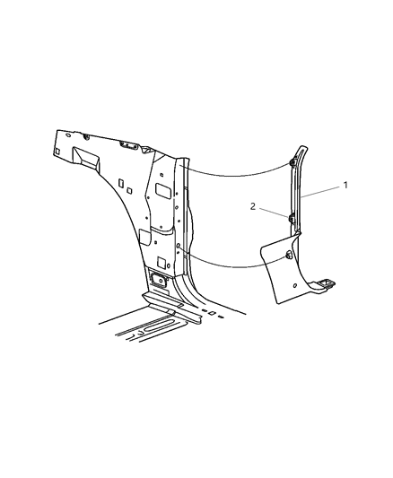 2004 Chrysler Pacifica Panel Cowl Diagram for TW38XDVAC