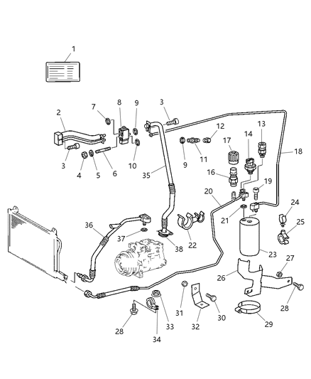 Nut Hexagon M6 Diagram for 5127449AA