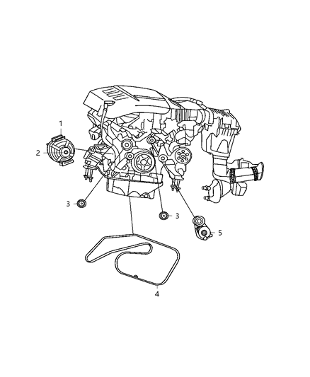 2007 Dodge Ram 3500 Tensioner Belt Diagram for 5175588AA