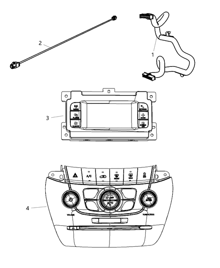 2001 Chrysler Town & Country Center Stack Lower Diagram for 1RK591X9AC