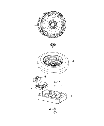 2012 Jeep Grand Cherokee Tray Inflator Kit Diagram for 4726588AB