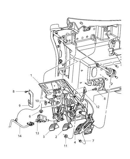 Pedal Assembly Adjustable Diagram for 5290926AD