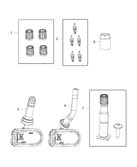 2020 Ram 2500 Sensor Tire Pressure Diagram for 68378369AC