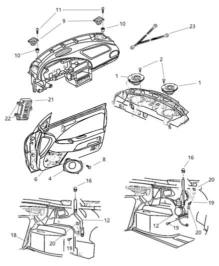 1996 Dodge Grand Caravan Cable Antenna Diagram for 5026012AA