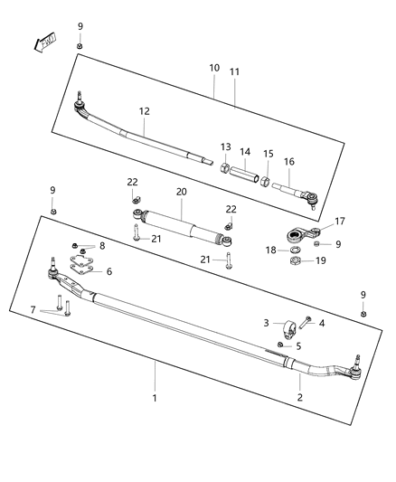 Tube Assembly Steering Linkage Cross Bar Linkage, Outer Diagram for 68236711AF