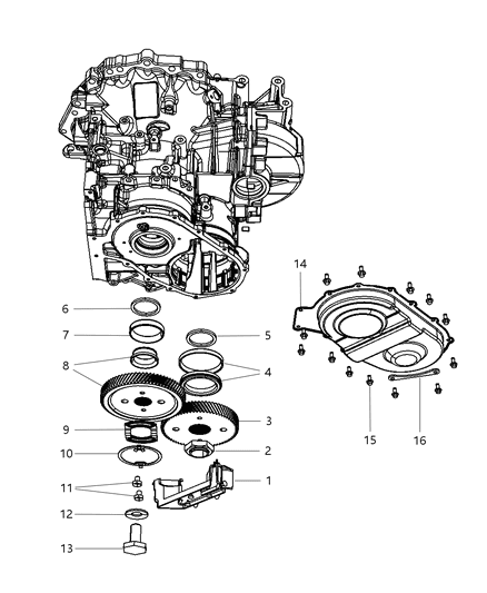 2008 Dodge Grand Caravan Spacer Transfer Shaft Bearing Diagram for 4800581AA
