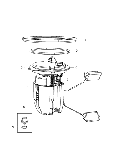 Module Kit Fuel Pump/Level Unit Kit Diagram for 68004936AC