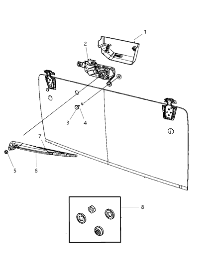 Cover Rear Wiper Motor Diagram for 1CG55DX9AD