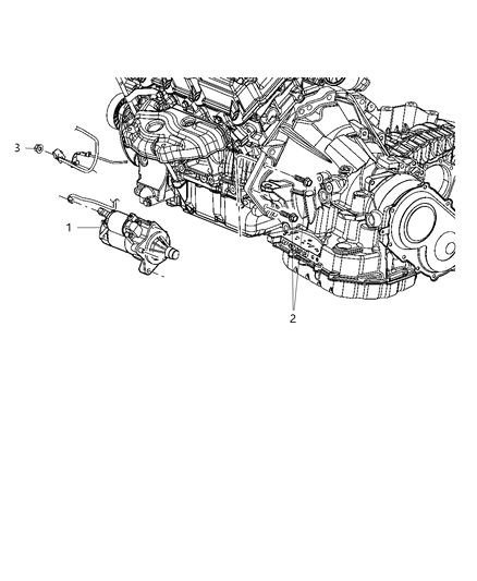 1989 Dodge D250 Starter Engine Diagram for RL801839AB