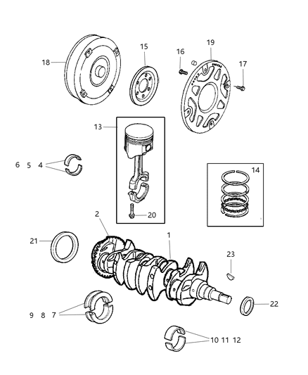 Bearing Package Connecting Rod .025Mm Undersize Diagram for 4728991AB