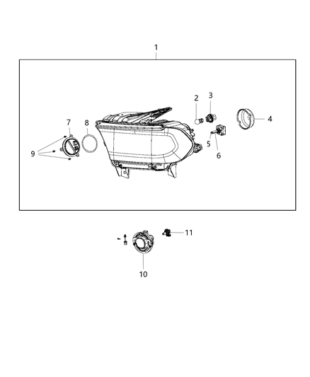 Headlamp Diagram for 68261182AB