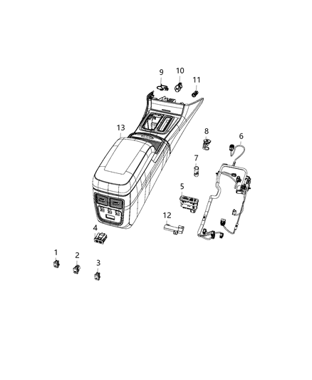 2018 Chrysler 300 Wiring Console Diagram for 68305567AC