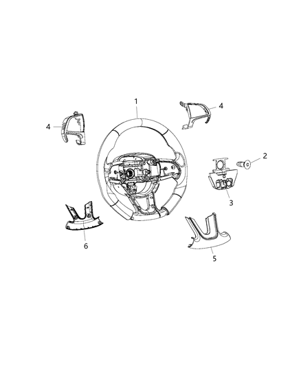2015 Dodge Charger Wheel Steering Diagram for 5XR401X9AA