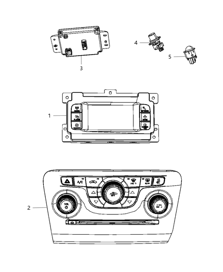 1995 Dodge B2500 Center Stack Upper Diagram for 5064798AH