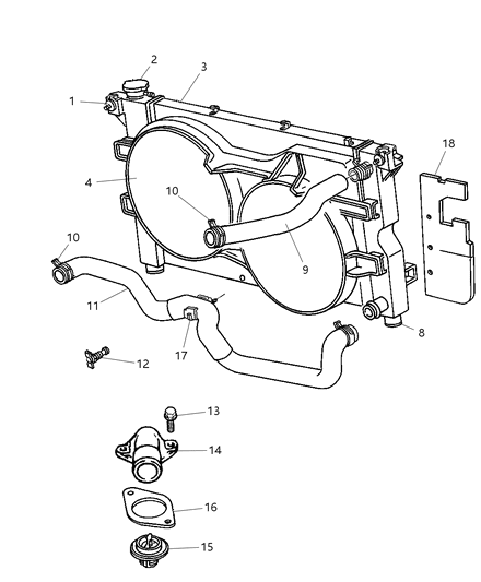 2008 Dodge Charger Hose And Clamp Radiator Outlet Diagram for 4809281AC