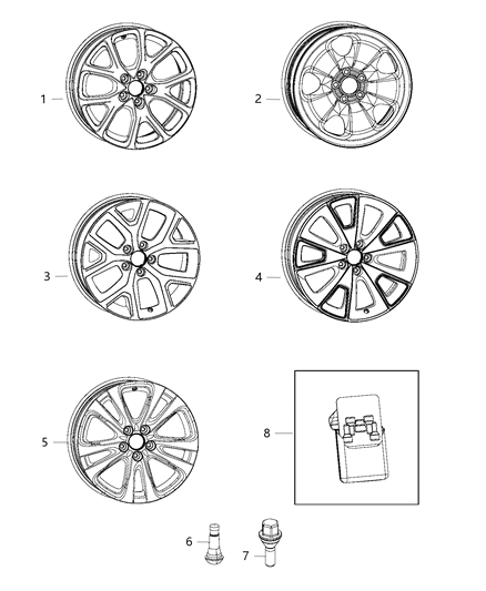 Wheel Aluminum Diagram for 5SN87AAAAA