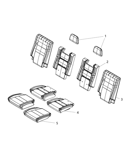 2017 Dodge Durango Cover Rear Seat Back 3RD Row Diagram for 6NS44DX9AA