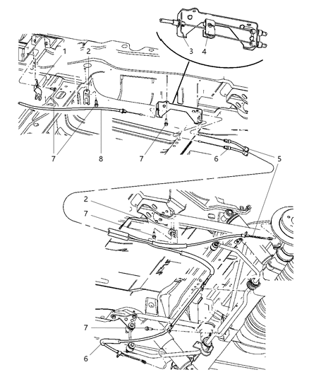 Cable Parking Brake Diagram for 4721312AC