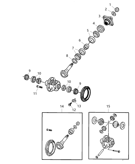 Flange Pinion Diagram for 68283954AA