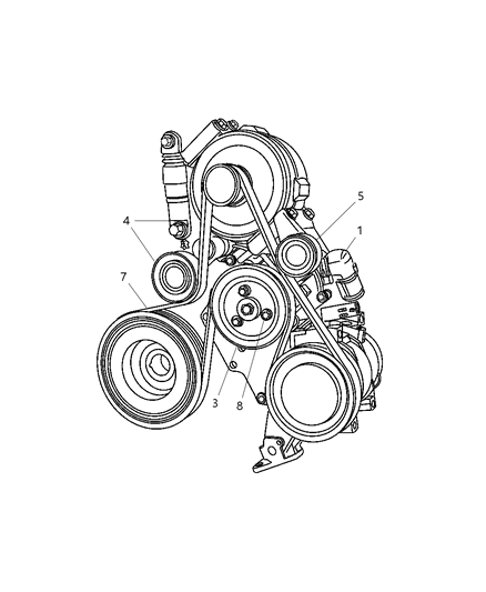2003 Chrysler PT Cruiser Belt V - Belt Diagram for 5080313AA
