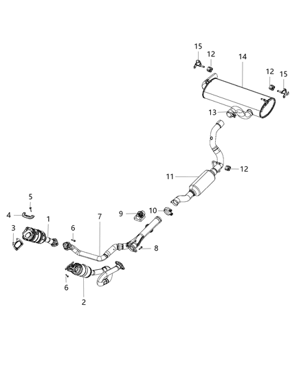 1984 Dodge Ramcharger Pipe Exhaust Extension Diagram for 68298299AE