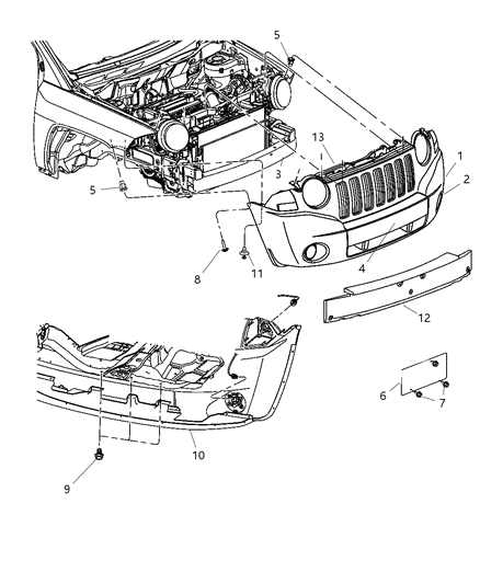 2002 Jeep Grand Cherokee Trim Plate Fascia Front Diagram for 1CD92WS2AA