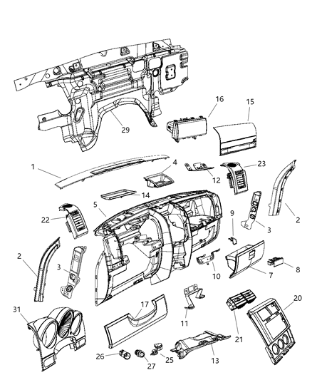 1988 Dodge Aries Air Bag Passenger, Passenger Side Diagram for 5108039AC