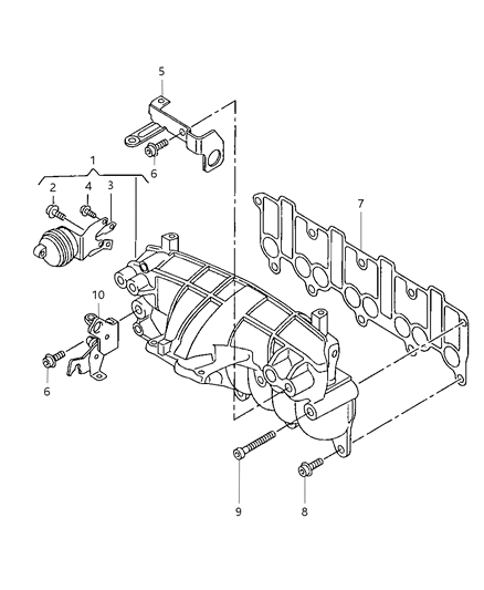 Gasket Intake Manifold Diagram for 68001462AA