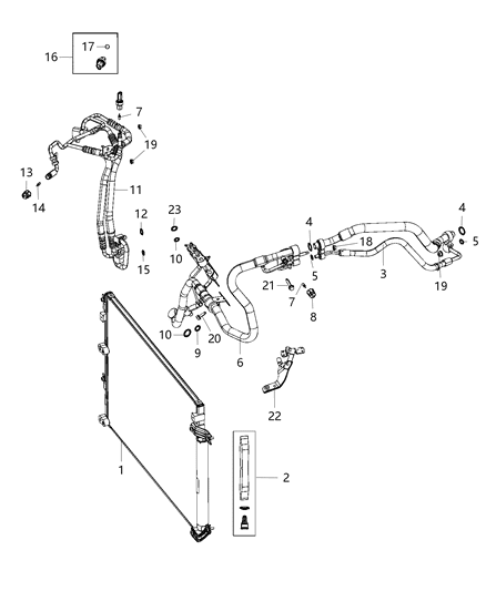 Line A/C Suction & Discharge Diagram for 68288394AA